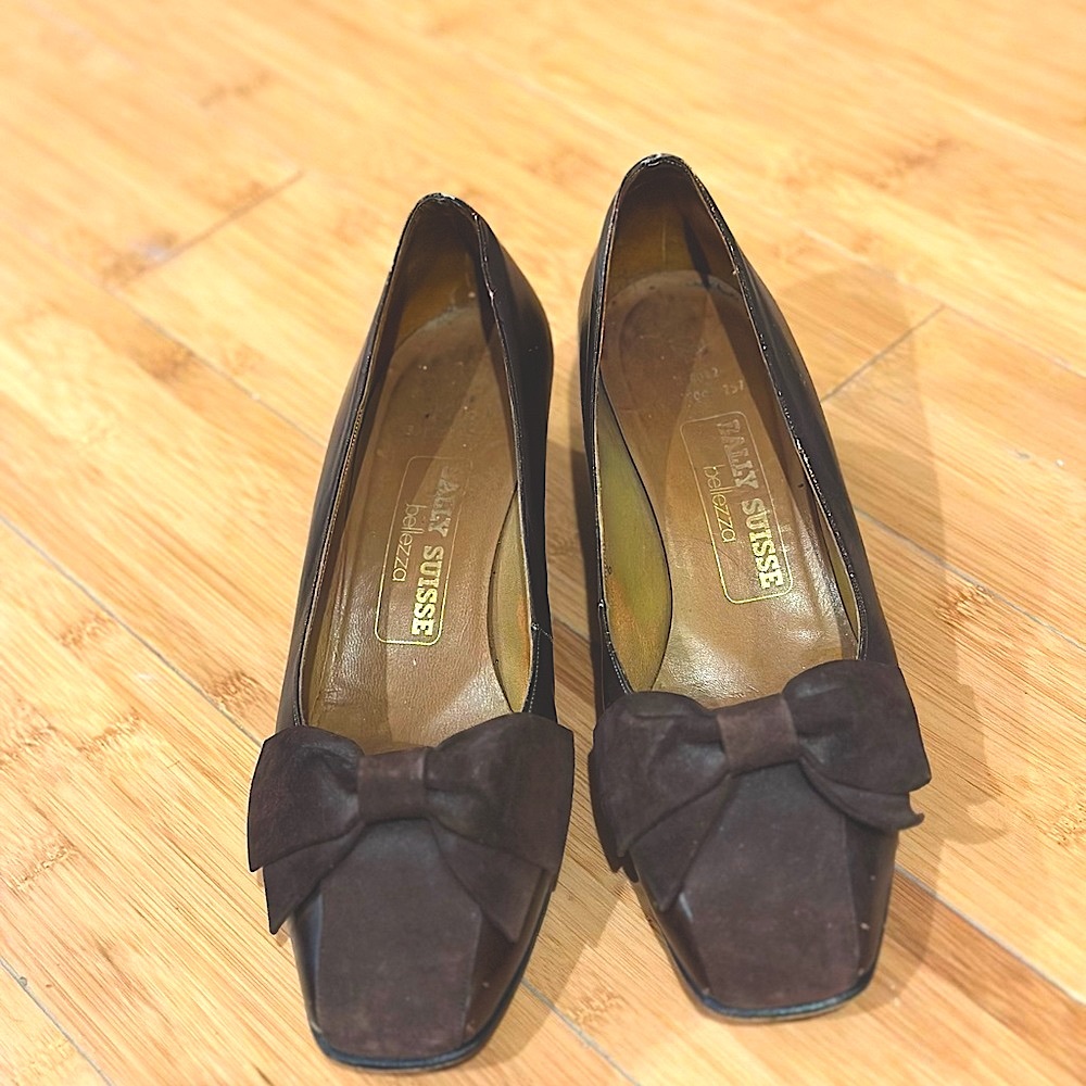Bally Suisse Leather Suede Loafers Vintage Size women’s 8.5 40